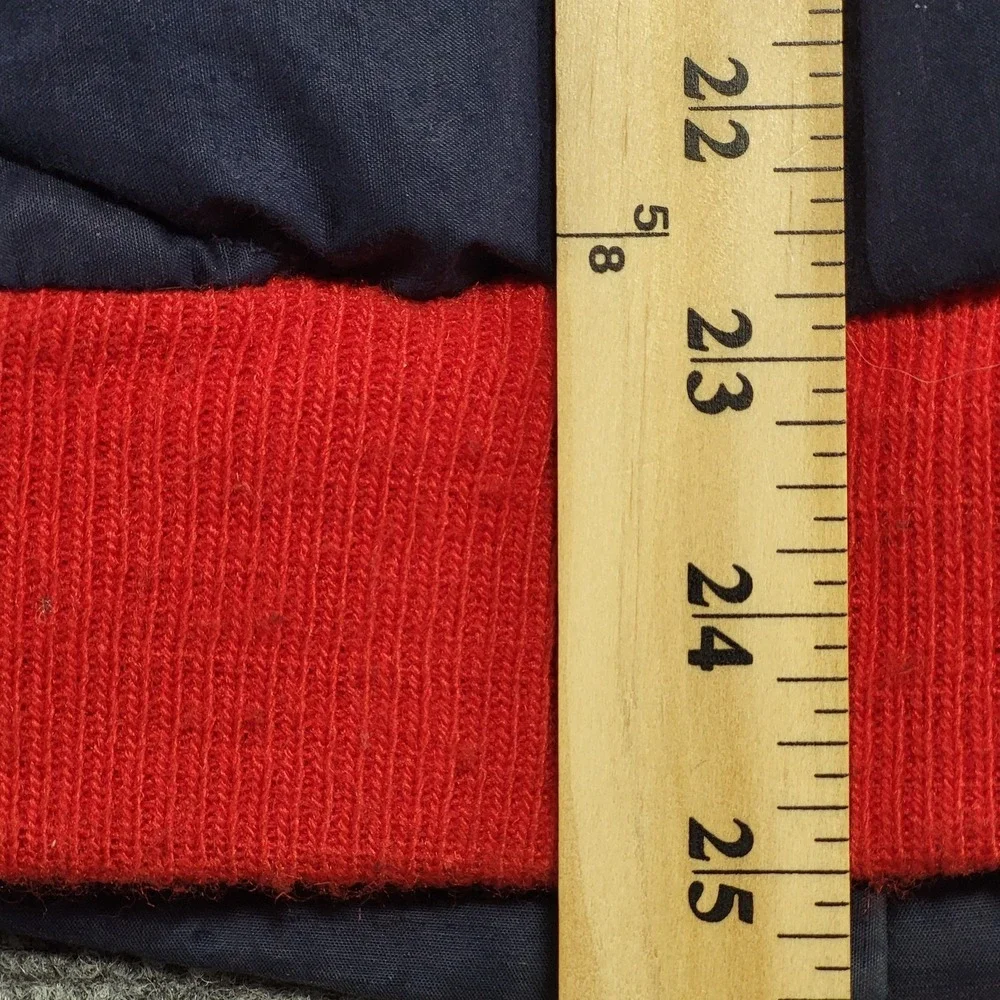 Vintage 1990s The North Face Chevron Goose Down Blue W/Red Puffer Vest Sz Large